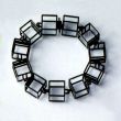 Cube Armband W15, Silber Schwarz