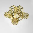 Cube Brosche Hof, 750/-Gold
