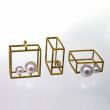 Cube Ring, Anhänger, 750/-Gold Perlen Brillant